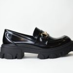 Loafers Λουστριν με Αγκραφα και Σολα απο Λαστιχο Υ9552 Μαυρο/Black