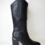 Μποτες Cowboy με Φαρδυ Τακουνι 8550 Mαυρο/Black