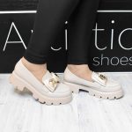 Loafers Λουστριν με Φιογκο και Αγραφα D2738A Beige/Μπεζ