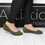 Μπαλαρινες Castor με εσωτερικη πλατφορμα H9605 Green/Πρασινο