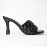 Mules με Μεγαλη Φασα Πλεξουδες 1749-12 Mαυρο/Black