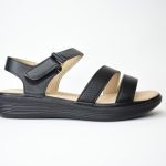 Ανατομικα Πεδιλα με Διατρητη Δερματινη και Σολα Ελαφρου Κραματος 8871 Μαυρο/Black