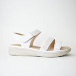 Ανατομικα Πεδιλα με Διατρητη Δερματινη και Σολα Ελαφρου Κραματος 8871 Λευκο/White