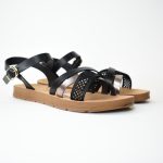 Ανατομικα Πεδιλα με Διακοσμητικη Δαντελα και Σολα Ελαφρου Κραματος WS 167 Μαυρο/Black