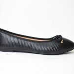 Μπαλαρινα Κλασσικη LT 2208 Mαυρο/Black Croco με Φιογκο