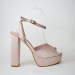 Πεδιλα Mε Φαρδυ Τακουνι NW 150 Nude Satin
