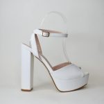 Πεδιλα Mε Φαρδυ Τακουνι NW 151 Λευκο/White