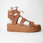 Χειροποιητες Δερματινες Πλατφορμες Τυπου Gladiator 1006 Ταμπα/Taba