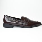 Μοκασίνι Δερματίνης Σπαστό Λουστρίν με Μύτη VB59203 Marrone/Σκούρο Μπορντώ