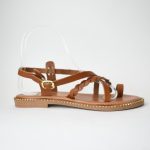 Χειροποιητα Δερματινα Πεδιλα με Ανατομικο Πελμα και Πλεξουδα στο Κουτεπιε  Σχεδιο 04 Ταμπα/Taba