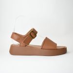 Χειροποιητα Δερματινα Πεδιλα με Μπαρετα Αστραγαλου και Χαλκινη Τοκα Σχεδιο 15 Ταμπα/Taba