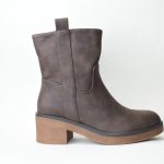 Μποτάκια Δερματίνης με Κρεπ Σόλα CH2301 Brown/Καφέ