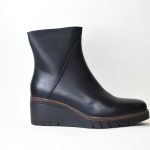 Μποτάκια Δερματίνης με Μονοκόμματη Σόλα 5185 Black/Μαύρο