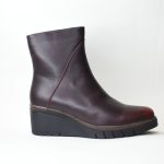 Μποτάκια Δερματίνης με Μονοκόμματη Σόλα 5185 Wine/Μπορντώ