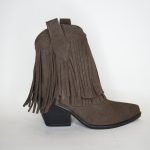 Μποτάκια Cowboy Castor Δερμάτινα με Κρόσσια Ελληνικής Κατασκευής 001 Taupe/Καφέ