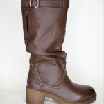 Μπότες με Χοντρό Τακούνι και Σούρες MP748 Brown/Καφέ