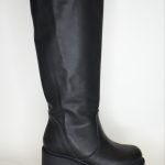 Δερμάτινες Μπότες με Χοντρό Τακούνι Ελληνικής Κατασκευής 72678 Black/Μαύρο