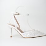 Γόβα/Πέδιλο με Μπαρέτα και Παγιέτες H1832 White/Λευκό