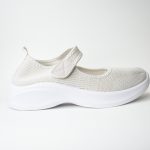 Sneakers Κάλτσα με Μπαρέτα και Βέλκρο AD163 Beige/Μπεζ