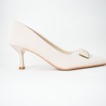 Γόβα με Λεπτό Τακούνι και Τόκα 6387 Beige/Μπεζ