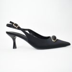 Γόβα/Πέδιλο με Λεπτό Τακούνι και Τόκα 6386 Black/Μαύρο