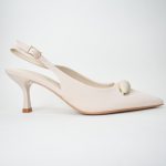 Γόβα/Πέδιλο με Λεπτό Τακούνι και Τόκα 6386 Beige/Μπεζ