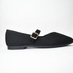 Μοκασίνια Διάτρητου Υφάσματος με Μπαρέτα 5522 Black/Μαύρο
