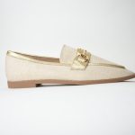 Loafers με Canva και Τόκα Y3223 Gold/Χρυσό