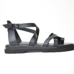 Χειροποιητα Δερματινα Πεδιλα Flatform Artistic 4316-40 Μαυρο/Black