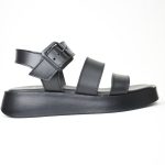 Χειροποιητα Δερματινα Πεδιλα Flatform Artistic 4315-50 Mαυρο/Black