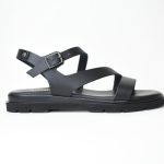 Χειροποιητα Δερματινα Πεδιλα Flat Artistic 4316-13 Μαυρο/Black